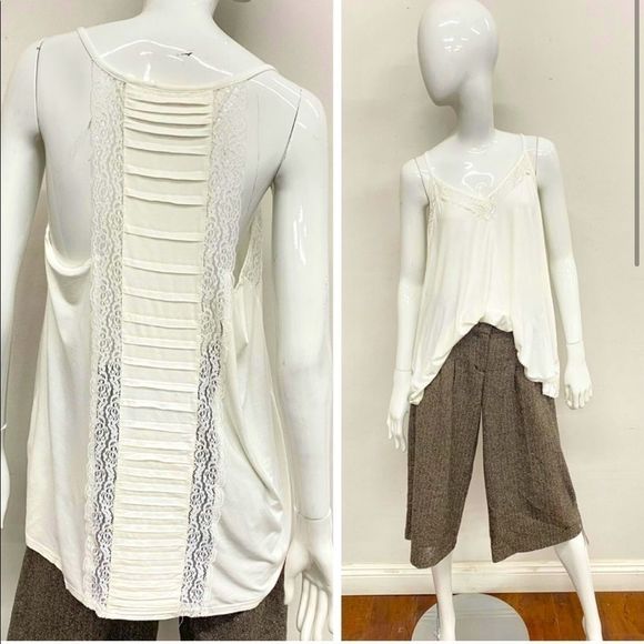 Longline Lace Detail Tunic Tank Top - Picture 5 of 6